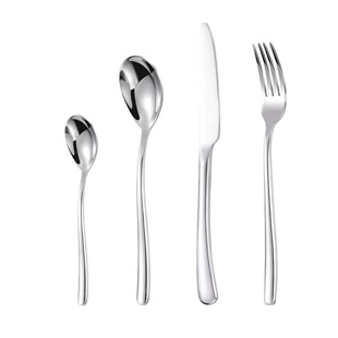 刀叉304不锈钢家用西餐勺子套装德国加厚高档切牛排刀三件套轻奢