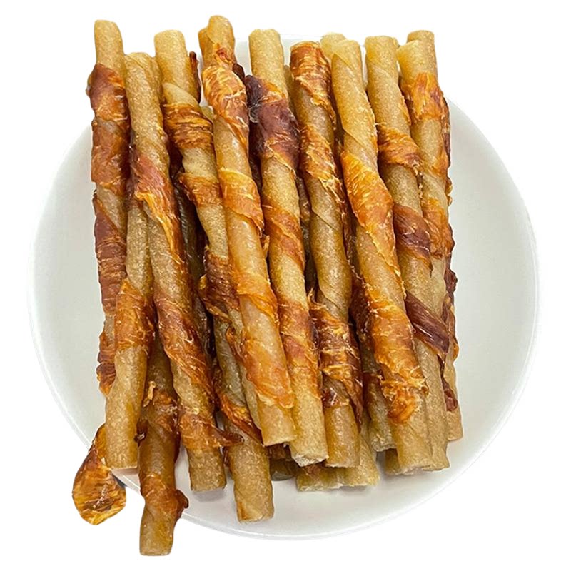 狗狗零食鸡肉鸭肉绕纯牛皮牛筋卷磨牙棒幼犬磨牙耐咬宠物零食