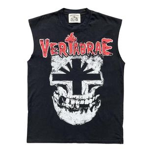 Vertabrae shepherd tank 十字骷髅印花男女纯棉休闲运动半袖背心