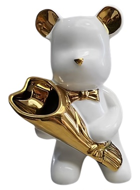 陶瓷熊工艺品桌面玄关客厅酒柜