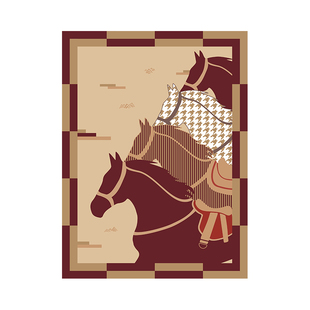 骧云行入户丝圈门口地垫耐磨抗踩刮泥可裁剪马年高级感丝圈地垫