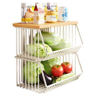 水果蔬菜置物架厨房台面多层收纳篮厨房用品置物筐家用厨房菜篮子