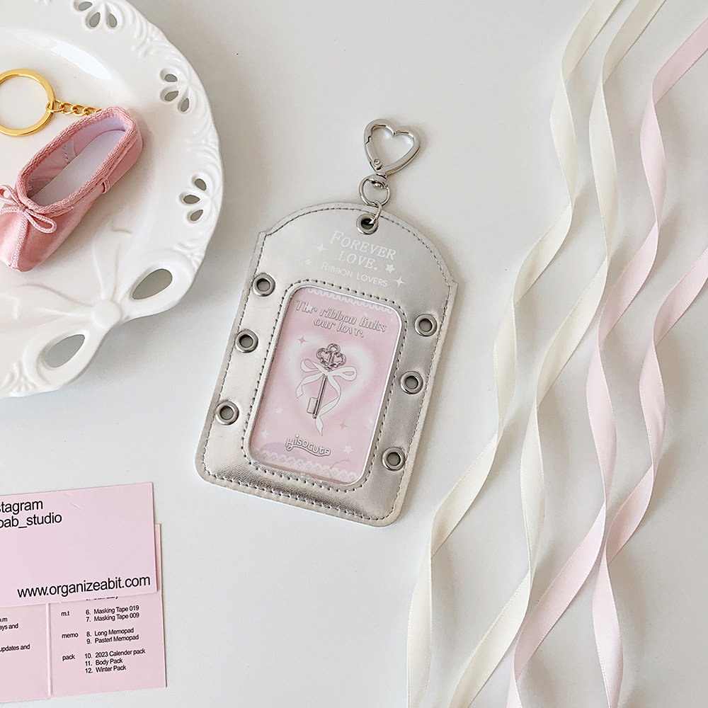 thumbnail for Hisocute Student Silver Ballet Ribbon Card Holder, ID Card, Meal Card, Card Bag, Girl Star Chaser, Pendant Card Holder, Card Set