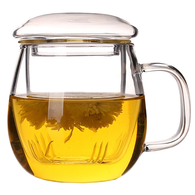 耐热玻璃蘑菇三件杯大容量办公杯