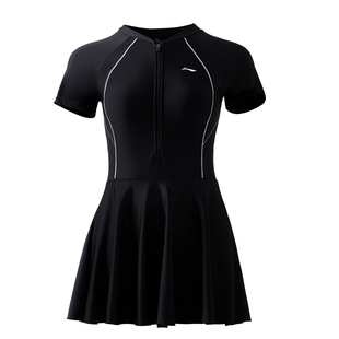 李宁泳衣女款2026新款连体保守大码游泳馆专用高级感成人温泉泳装