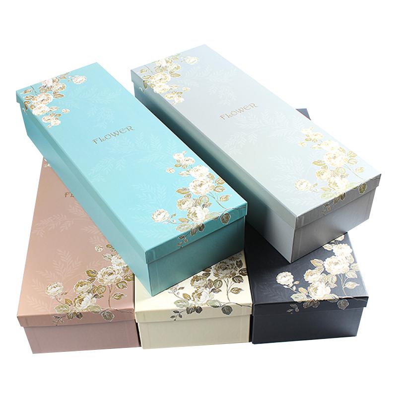 高档加厚套二长方形花店玫瑰盒