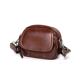 真皮小圆包女2025新款时尚高级感通勤女包单肩小包休闲女士斜挎包