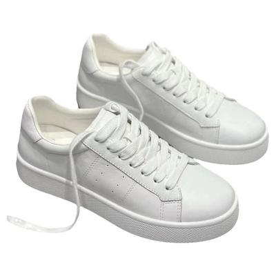 IDO正品基础真皮小白鞋厚底板鞋