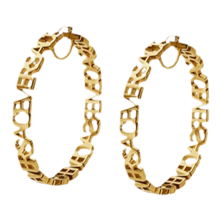 【季末优惠】VERSACE/范思哲 女士Logo环形耳环