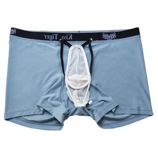 吻虎内裤男生四角裤莫代尔一提秒向上分离囊袋中腰不滑脱夏季新款