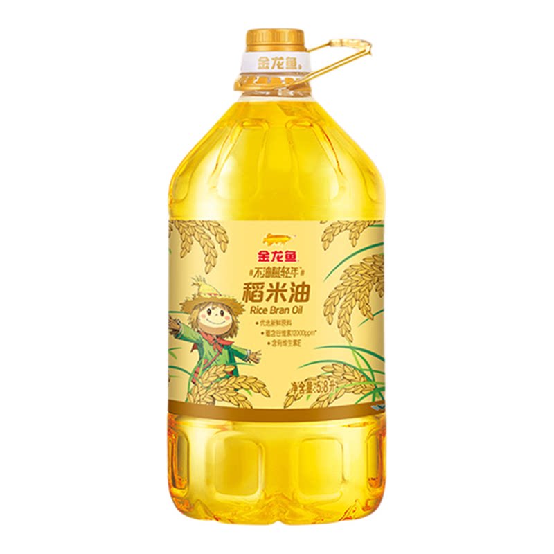 金龙鱼稻米油5.8L不油腻轻年食用油炒菜健康米糠油家用大桶5.8升