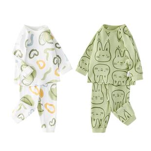 2件装 儿童内衣套装纯棉男女童秋衣秋裤睡衣中小童打底家居服套装