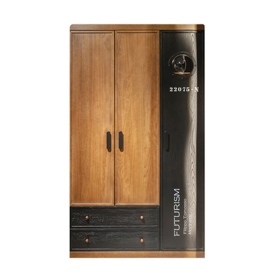 喜梦宝未来派北欧实木衣柜收纳柜卧室创意储物柜平开门衣柜