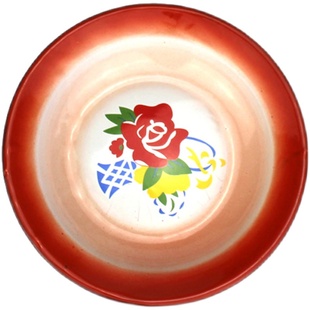 老式搪瓷盘子怀旧语录铁菜碟圆形小吃碟怀旧餐厅市井火锅饭店盘子