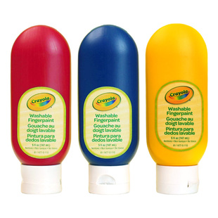 绘儿乐Crayola儿童专用手指画颜料红黄蓝色安全无毒可水洗经典3色