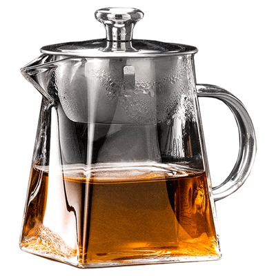 高硼硅玻璃公道杯带茶漏一体