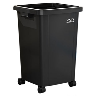 户外垃圾桶大容量商用带轮移动滚轮家用厨房专用方形别墅庭院50升