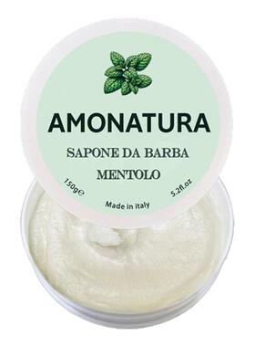 意大利进口AMONATURA薄荷剃须皂修面软化膏刮胡子泡沫膏刮须泡沫