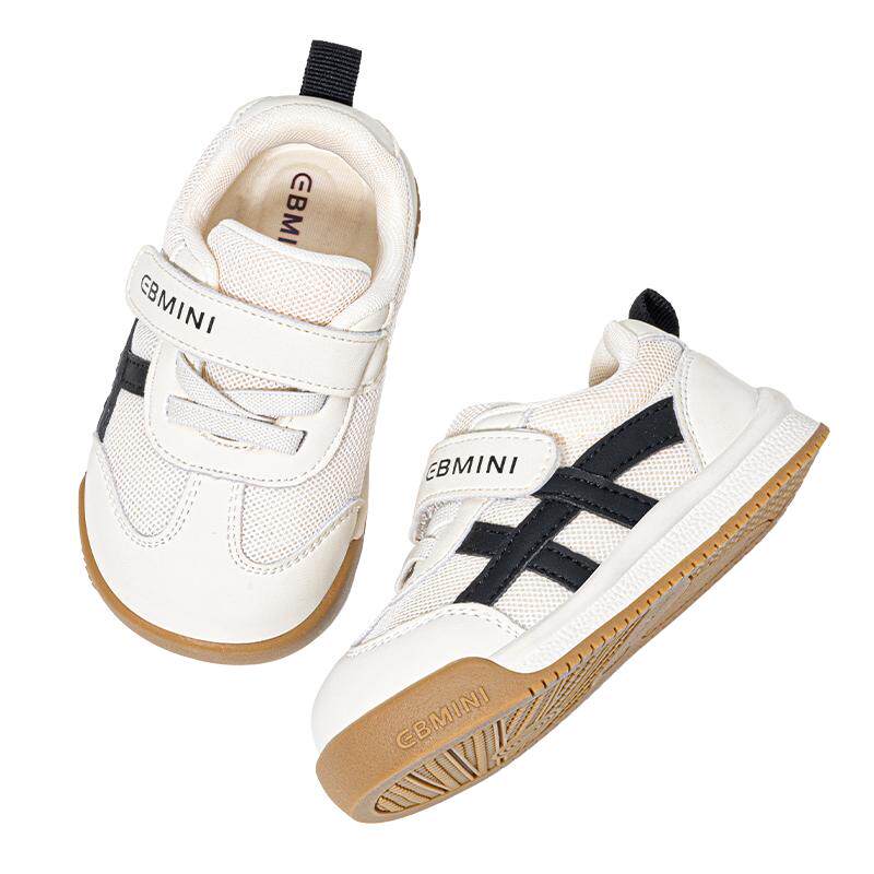 英贝米尼春秋款小童休闲百搭软底儿童小白鞋鞋头包边防踢舒适护踝