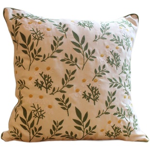 美式田园风刺绣花抱枕套不含芯客厅沙发靠垫午休飘窗床头靠背碎花