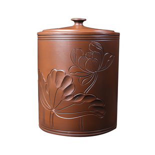 【滇匠旗舰店】云南建水紫陶茶叶罐七子饼储存茶缸普洱非紫砂米缸