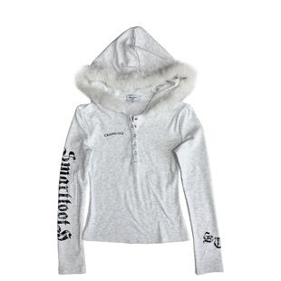 辣到中暑美式复古街头辣妹风毛领连帽长袖卫衣保暖上衣短款外穿