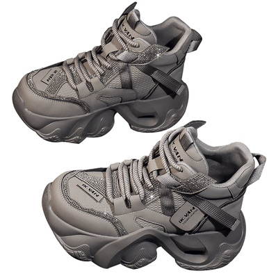 2025年内增高老爹鞋女秋冬季新款超火加绒保暖厚底休闲高帮鞋爆款