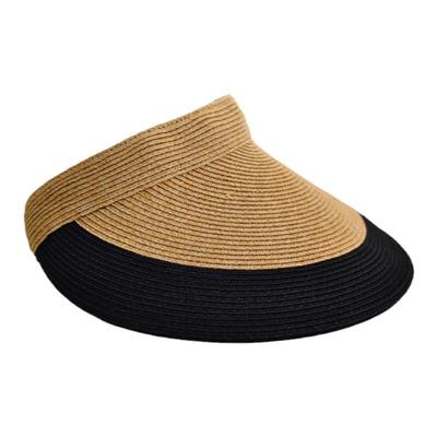 轻便空顶草帽加大檐拼色夏季出游