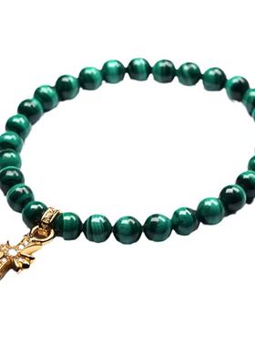 POHIER宝喜儿孔雀石十字架手链