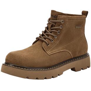 热风男鞋2025年冬季新款男士百搭靴子时尚马丁靴休闲户外短筒靴