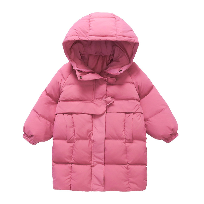 女童羽绒棉服冬季新款儿童加厚保暖棉袄洋气女孩韩版中连帽棉衣潮