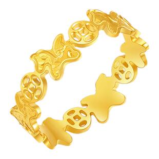 周六福黄金5G计价足金好运连连爆闪马上有钱戒指本命马年妇女节礼