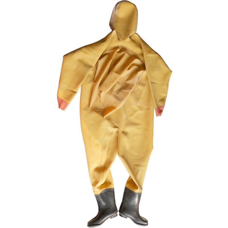 全身连体橡胶软底挖藕防水服裤涉