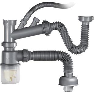 潜水艇厨房水槽双洗菜盆下水管配件洗碗槽下水道套装双槽排水管子