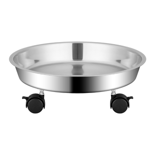 加厚不锈钢移动花盆架水桶托架万向轮托盘多功能旋转托煤气罐底座