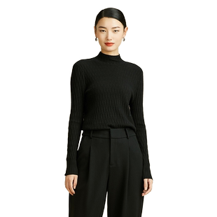 SUSSI/古色冬季新款商场同款黑色百搭弹力高领针织毛衣打底衫