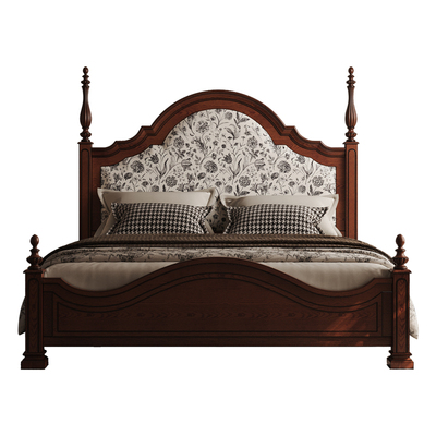 「晨曦木纹」复古白橡床｜一缕光