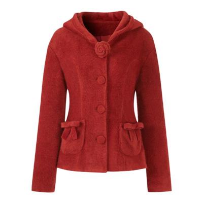 银河万岁“圣诞奇迹”浆果的颜色毛茸茸蝴蝶结「外套和半裙套装」