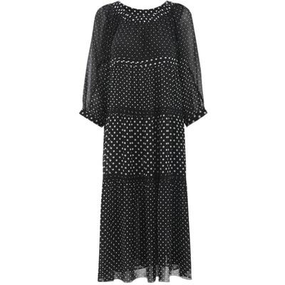 阁兰秀黑色波点数码印花连衣裙