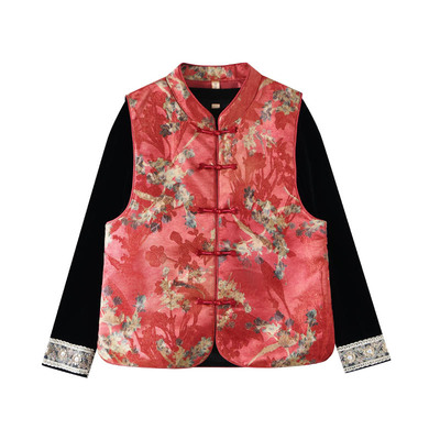 妈妈春秋款金丝绒套装2026新款洋气中老年新中式马甲上衣裤子女装