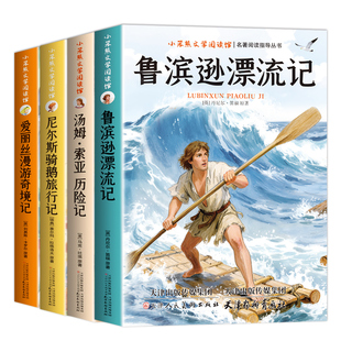 全套4册 鲁滨逊漂流记六年级下册必读正版的课外书原著完整版汤姆索亚历险记尼尔斯骑鹅旅行记爱丽丝漫游奇境快乐读书吧六下书目孙