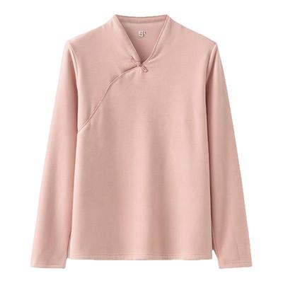 秋冬外穿德绒打底衫新中式上衣女