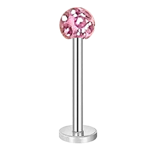 外螺纹直杆满钻flat耳钉平底耳骨钉耳周钉耳饰医用钛钢养耳洞饰品