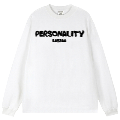 美式字母印花纯棉男秋季长袖t恤