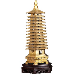 文昌塔摆件13层的纯黄铜质9层九层十三层7书房桌办公室铜制工艺品
