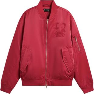 李宁马上有钱棉服女春季新款新年棉袄子红色情侣棒球服飞行夹克男