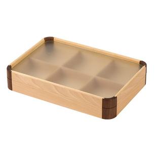 实木糖果盒北美黑胡桃木果盘收纳带盖分格盒子零食瓜子干果盒中式