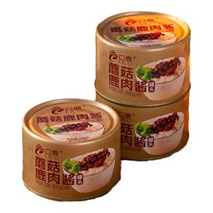立鹿蘑菇鹿肉酱拌饭酱开罐即食吉林梅花鹿特产鹿肉拌面酱150g送礼