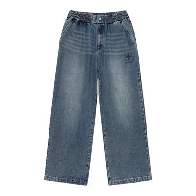 BJHG加厚直筒牛仔裤复古宽松长裤