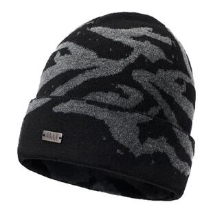 ELLE HOMME男士羊毛针织帽秋冬季户外运动护耳保暖毛线帽子大头围